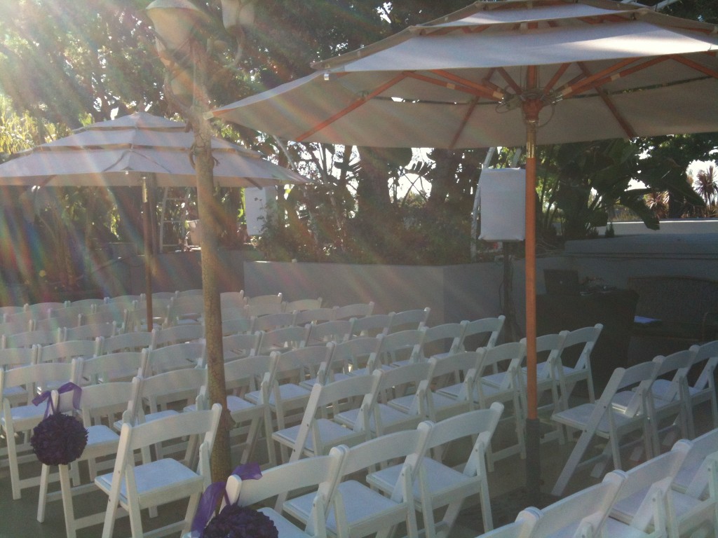 Ceremony system tucked away to the side