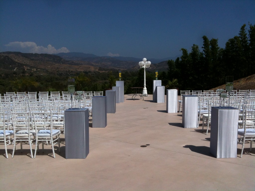 Ceremony on upper tier of property